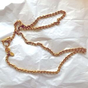 Vintage GIORGIO Beverly Hills Brushed Matte Gold Long 36”Necklace 80’s